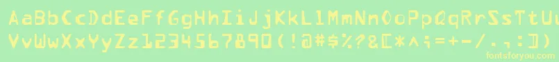 Pfdata Font – Yellow Fonts on Green Background