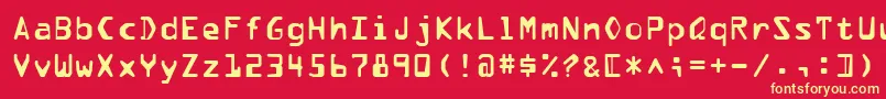 Pfdata Font – Yellow Fonts on Red Background