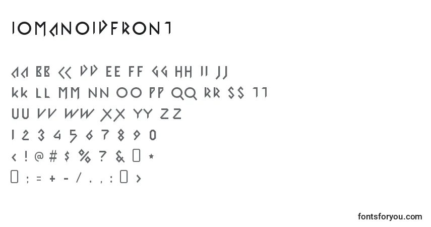 Schriftart IomanoidFront – Alphabet, Zahlen, spezielle Symbole