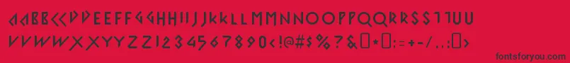IomanoidFront Font – Black Fonts on Red Background