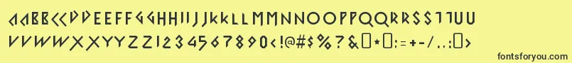 IomanoidFront Font – Black Fonts on Yellow Background