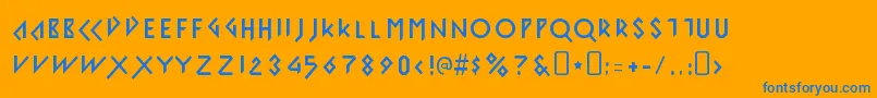 IomanoidFront Font – Blue Fonts on Orange Background