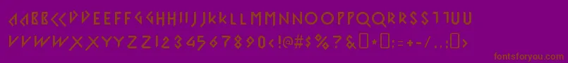 IomanoidFront-Schriftart – Braune Schriften auf violettem Hintergrund