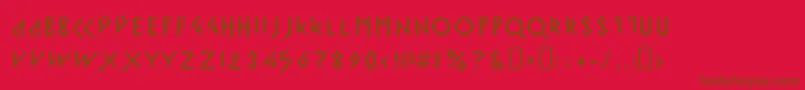 IomanoidFront Font – Brown Fonts on Red Background