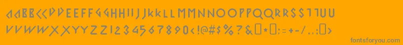 IomanoidFront Font – Gray Fonts on Orange Background