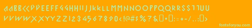 IomanoidFront Font – Green Fonts on Orange Background