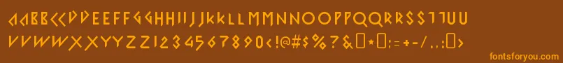 IomanoidFront Font – Orange Fonts on Brown Background