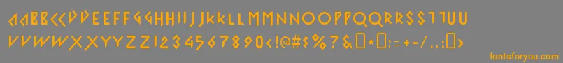 IomanoidFront Font – Orange Fonts on Gray Background