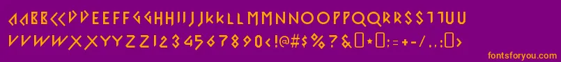 IomanoidFront Font – Orange Fonts on Purple Background
