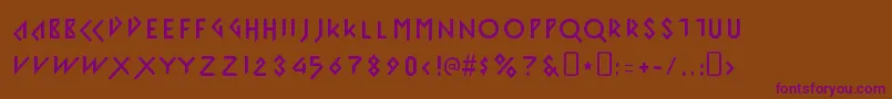 IomanoidFront Font – Purple Fonts on Brown Background