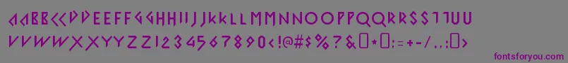 Czcionka IomanoidFront – fioletowe czcionki na szarym tle
