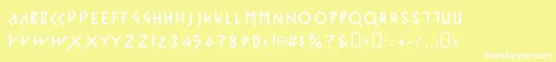 IomanoidFront Font – White Fonts on Yellow Background