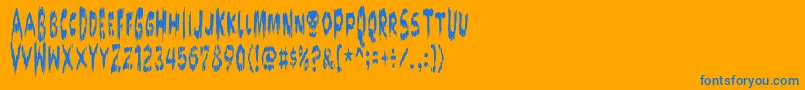 Doktor-fontti – siniset fontit oranssilla taustalla