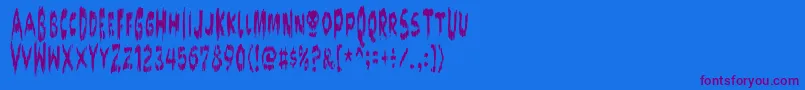 Doktor-Schriftart – Violette Schriften auf blauem Hintergrund