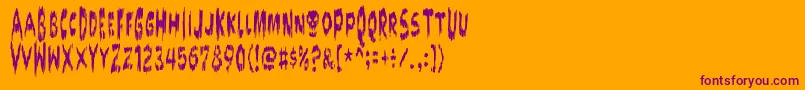 Doktor-Schriftart – Violette Schriften auf orangefarbenem Hintergrund