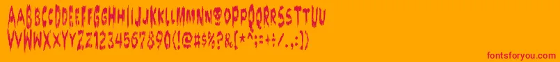 Doktor Font – Red Fonts on Orange Background