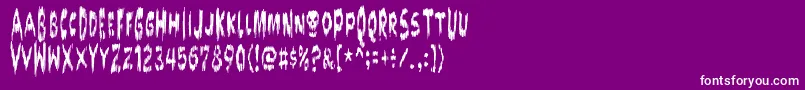 Doktor-fontti – valkoiset fontit violetilla taustalla
