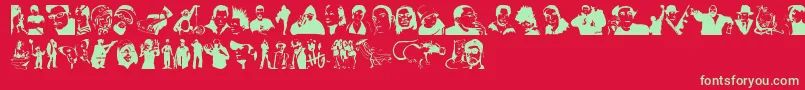 フォントStencilddtown – 赤い背景に緑の文字
