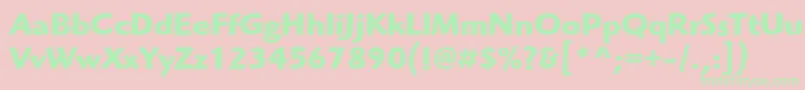フォントHighlanderstdBold – ピンクの背景に緑の文字
