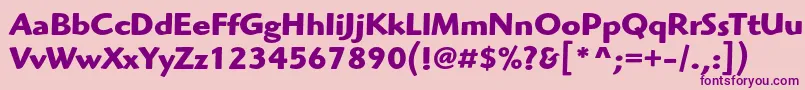 Fonte HighlanderstdBold – fontes roxas em um fundo rosa