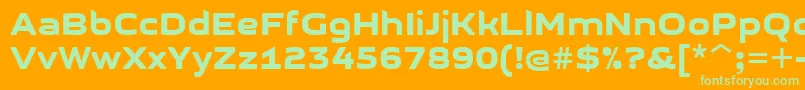 GetvoipGrotesque-Schriftart – Grüne Schriften auf orangefarbenem Hintergrund