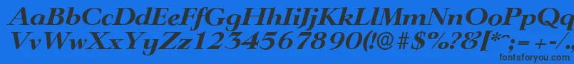 LingwoodserialXboldItalic Font – Black Fonts on Blue Background