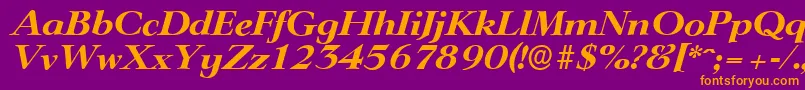 LingwoodserialXboldItalic Font – Orange Fonts on Purple Background