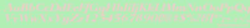 LingwoodserialXboldItalic Font – Pink Fonts on Green Background