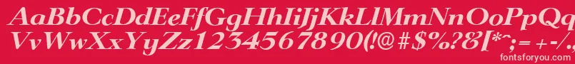 LingwoodserialXboldItalic Font – Pink Fonts on Red Background