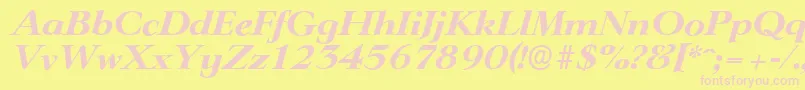 LingwoodserialXboldItalic Font – Pink Fonts on Yellow Background