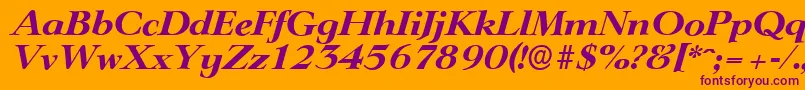 LingwoodserialXboldItalic Font – Purple Fonts on Orange Background