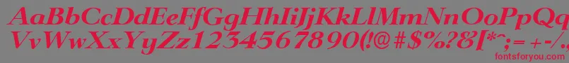 LingwoodserialXboldItalic Font – Red Fonts on Gray Background