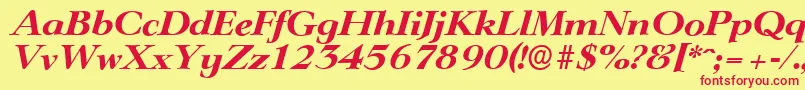 LingwoodserialXboldItalic Font – Red Fonts on Yellow Background