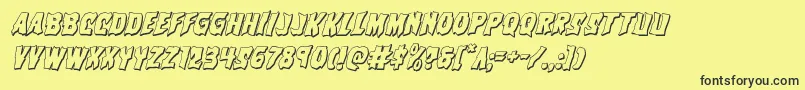 Vorvolaka3Dital Font – Black Fonts on Yellow Background