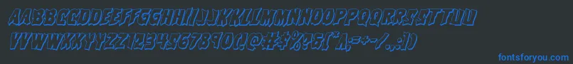 Vorvolaka3Dital Font – Blue Fonts on Black Background