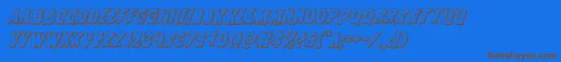 Vorvolaka3Dital Font – Brown Fonts on Blue Background