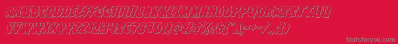 Vorvolaka3Dital Font – Gray Fonts on Red Background