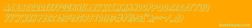 Vorvolaka3Dital Font – Green Fonts on Orange Background