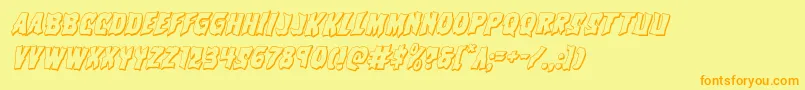 Vorvolaka3Dital Font – Orange Fonts on Yellow Background