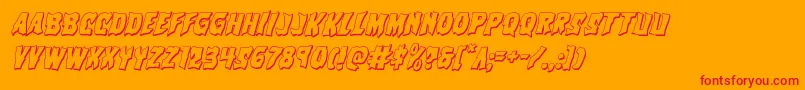 Vorvolaka3Dital Font – Red Fonts on Orange Background