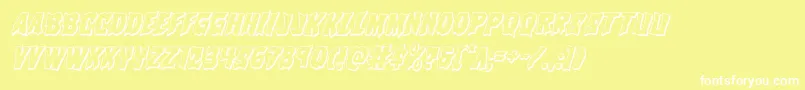 Vorvolaka3Dital Font – White Fonts on Yellow Background