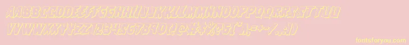 Vorvolaka3Dital Font – Yellow Fonts on Pink Background