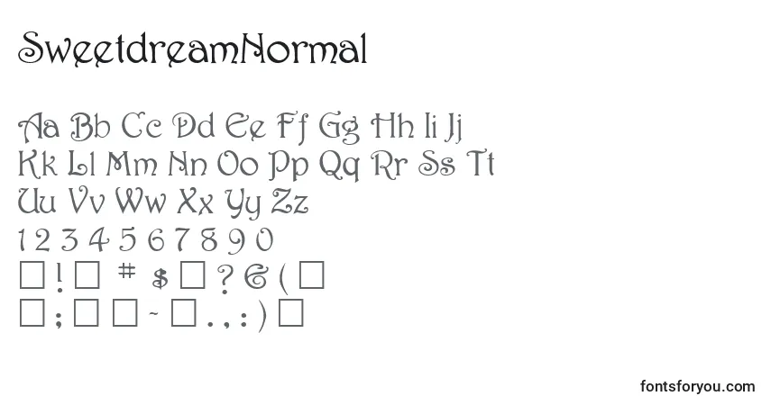 Шрифт SweetdreamNormal – алфавит, цифры, специальные символы
