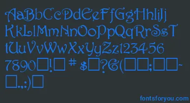 SweetdreamNormal font – Blue Fonts On Black Background