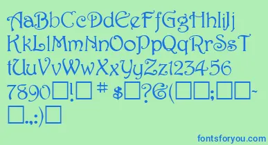 SweetdreamNormal font – Blue Fonts On Green Background