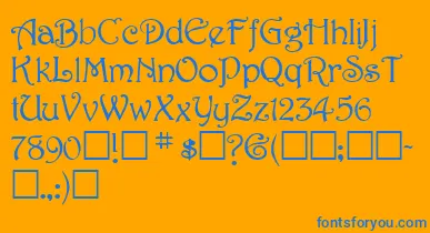 SweetdreamNormal font – Blue Fonts On Orange Background