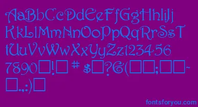 SweetdreamNormal font – Blue Fonts On Purple Background