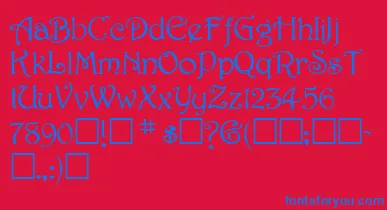 SweetdreamNormal font – Blue Fonts On Red Background