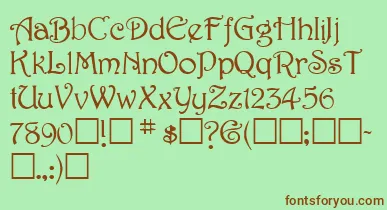 SweetdreamNormal font – Brown Fonts On Green Background