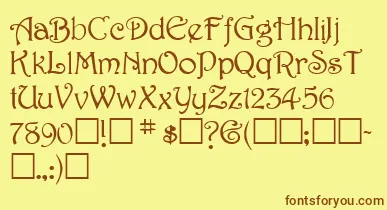 SweetdreamNormal font – Brown Fonts On Yellow Background